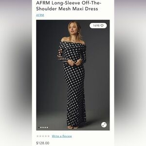 AFRM Black and White Polka Dot Maxi Dress